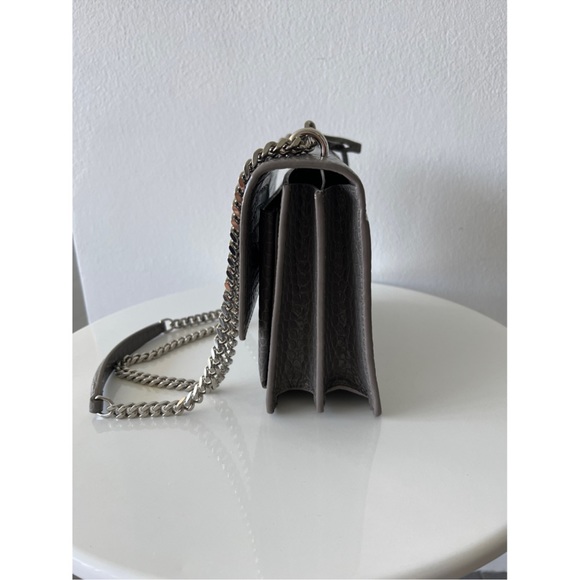 Saint Laurent YSL Grey Croc Medium Leather Sunset Bag - Picture 3 of 9